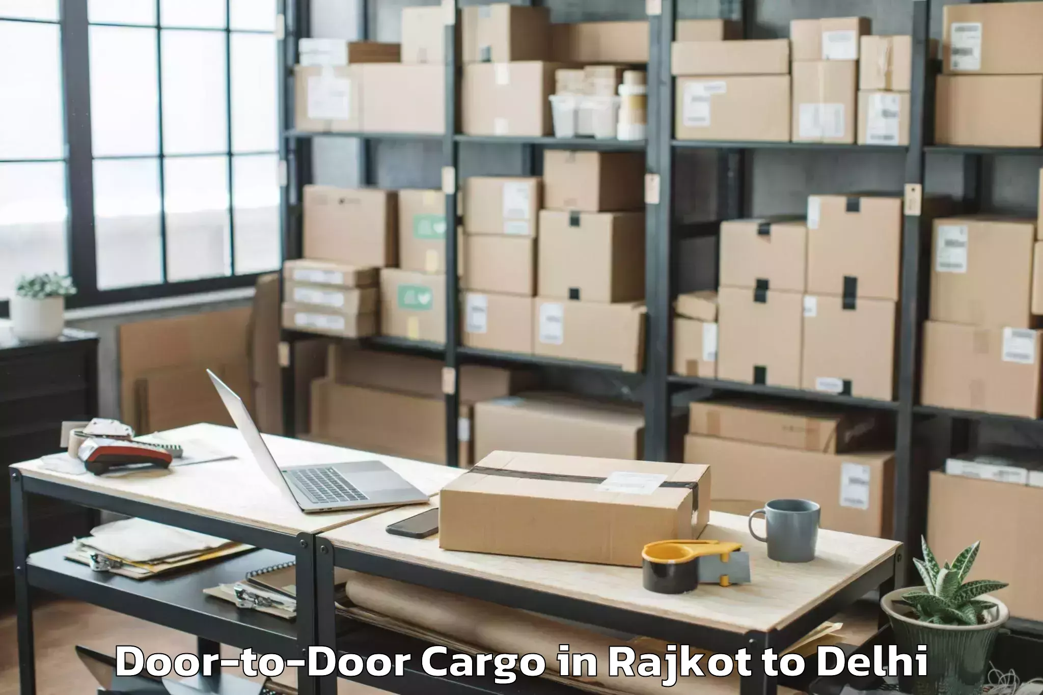 Top Rajkot to Parsvnath Mall Azadpur Door To Door Cargo Available